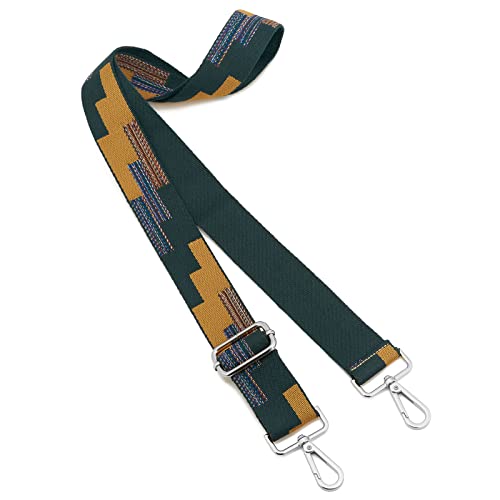 Image of Silvery Buckles Wide Shoulder Strap Adjustable Replacement Belt Crossbody Canvas Bag Handbag