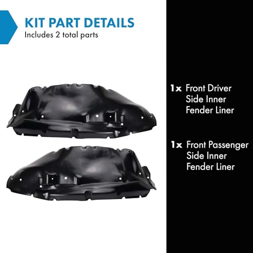 Image of TRQ Front Inner Fender Liner Set Compatible with 2007-2012 Chevrolet Colorado GMC Canyon 2007 Isuzu i-290 i-370 GM1248187 GM1249187