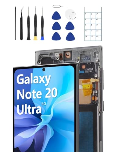 for Galaxy Note 20 Ultra OLED Screen Replacement with Frame and Tools
