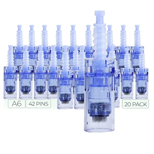 Dr. Pen Ultima A6 Replacement Cartridges - (20 PACK) - 42 Pins (0.25mm) Bayonet Slot - Disposable Replacement Parts