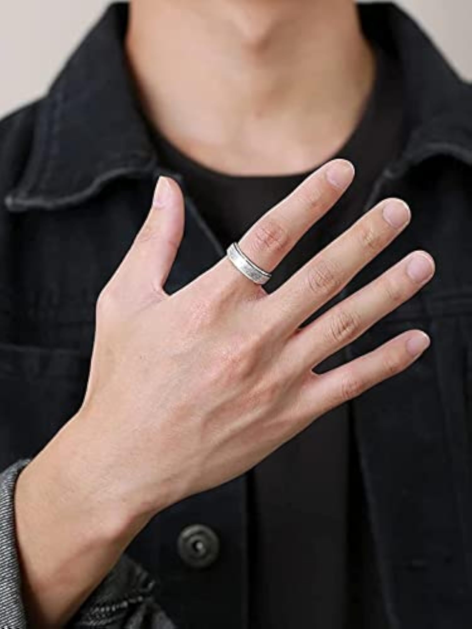 Stainless Steel Spinner Revolving Finger Ring, Stylish Accessory