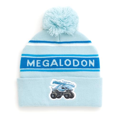 Bonnet d'hiver Megalodon Monster Jam bleu et blanc taille unique pour adulte
