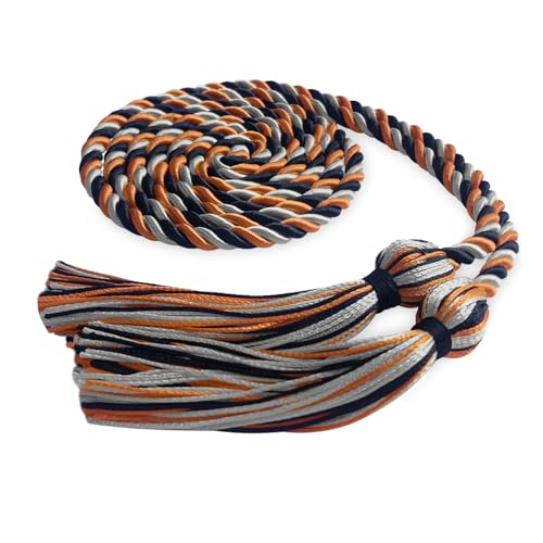 Image of Endea Graduation Single Honor Cord Three-Color (Navy Blue /Orange /Silver)