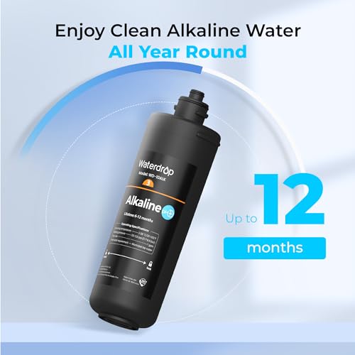 Image of Waterdrop WD-10ALK Water Filter Replacement for Waterdrop TSB-ALK 8 Layer High Capacity Alkaline Under Sink Water Filtration System, 12 months Under Sink Water Filter, Reduces Bad Taste & Odor