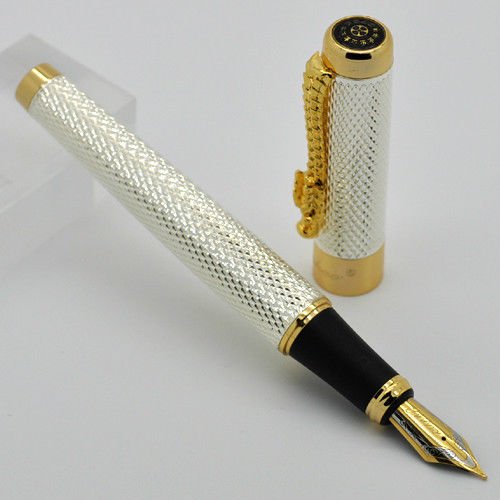 Ledos Mysterious Jinhao 1200 Silver Fountain Pen Medium Nib & Eastern