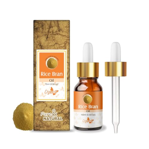 Image of Crysalis Rice Bran (Oryza Sativa L.) Oil |100% Pure & Natural Undiluted Carrier Oil Organic Standard | For Face, Skin, Hair Moisturizer, Soap Making | Aromatherapy Oil | 15ML With Dropper