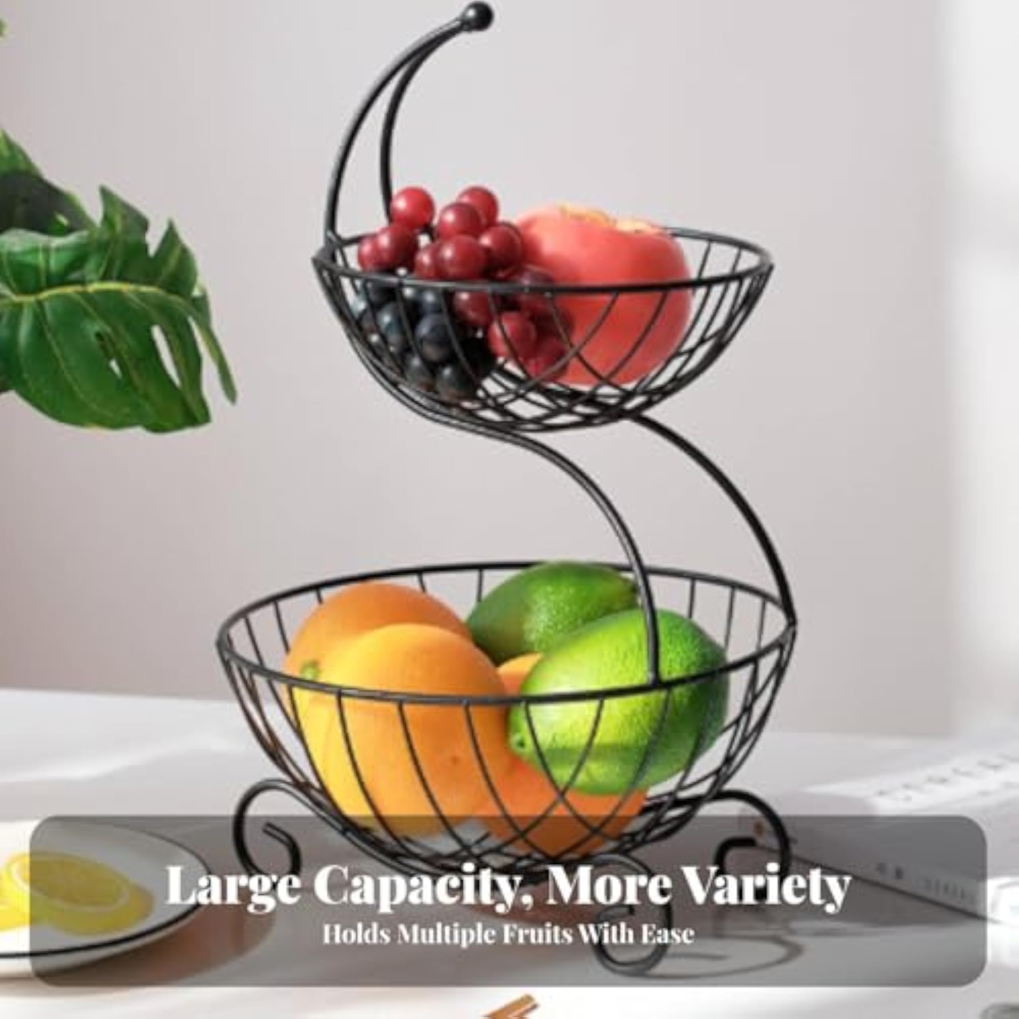 2-Tier Wrought Iron Fruit Basket