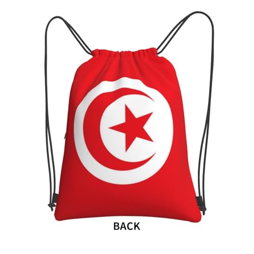 Tunisia Flag Drawstring Backpack Patriotic zipper Drawstring Bag for Men Women Sport Yoga Travel Gym2