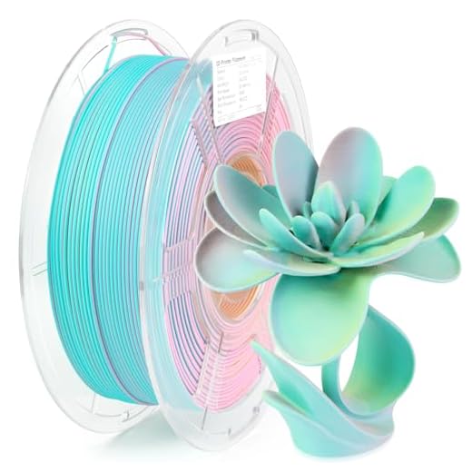 iSANMATE Matte 3D Printer Filament, 3-in-1 Color Rainbow Filament, Coextrusion 3D Filament, Rapid Magic Color Change Filament 1.75mm, Dimensional Accuracy +/- 0.03 mm, Moonstone 1KG/Spool