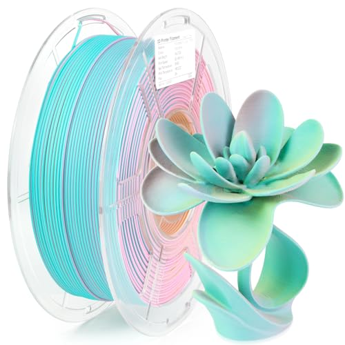 Image of iSANMATE Matte 3D Printer Filament, 3-in-1 Color Rainbow Filament, Coextrusion 3D Filament, Rapid Magic Color Change Filament 1.75mm, Dimensional Accuracy + /- 0.03 mm, Moonstone 1KG /Spool
