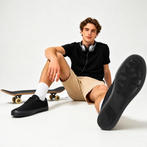 Image of yageyan Men's Low Top Canvas Walking Shoes Lace-up Fashion Sneakers Casual