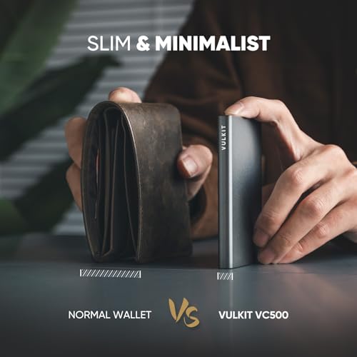 Image of VULKIT Credit Card Holder for Men, Aluminum POP UP RFID Blocking Card Case, Grey