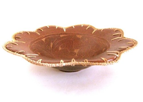 OMA Fruit Bowl Center Piece Hand Made Pottery Bowl, Floral Design Bowl Brand