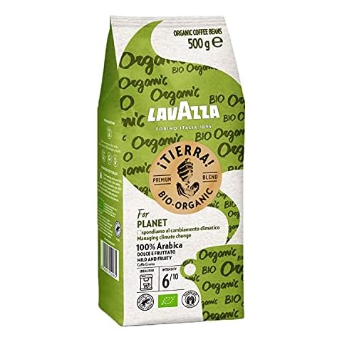Lavazza, Tierra For Planet, 100 % Bio-Arabica Kaffeebohnen, Ideal für Espressomaschinen, Fruchtige & Blumige Aromen, Milder und Fruchtiger Geschmack, Intensität 6/10, Leichte Röstung Cover