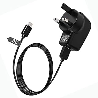 Dericam 5V 1A Micro USB Charger, Android Charger with Cable, 5 Volt 1000mA AC to DC Kindle Charger for Charging of Android Smartphone/Tablet, Security Camera, 1.5M Power cord, UK Plug(Black)