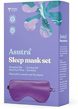 ASUTRA Silk Eye Pillow, Purple Box Set | Filled w/Lavender & Flax Seeds | Weighted | Meditation & Light Blocki