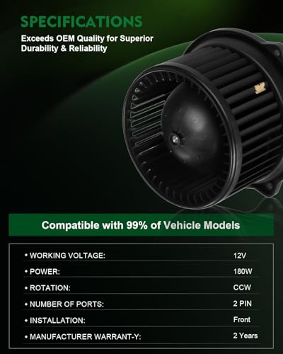 Image of HVAC Heater Blower Motor with Fan Cage for:-Toyota Tacoma 1995 1996 1997 1998 1999 2000 2001 2002 2003 2004 Echo 2000 2001 2002 2003 2004 2005, A /C Heater Blower Motor OE# 700059 8710352060