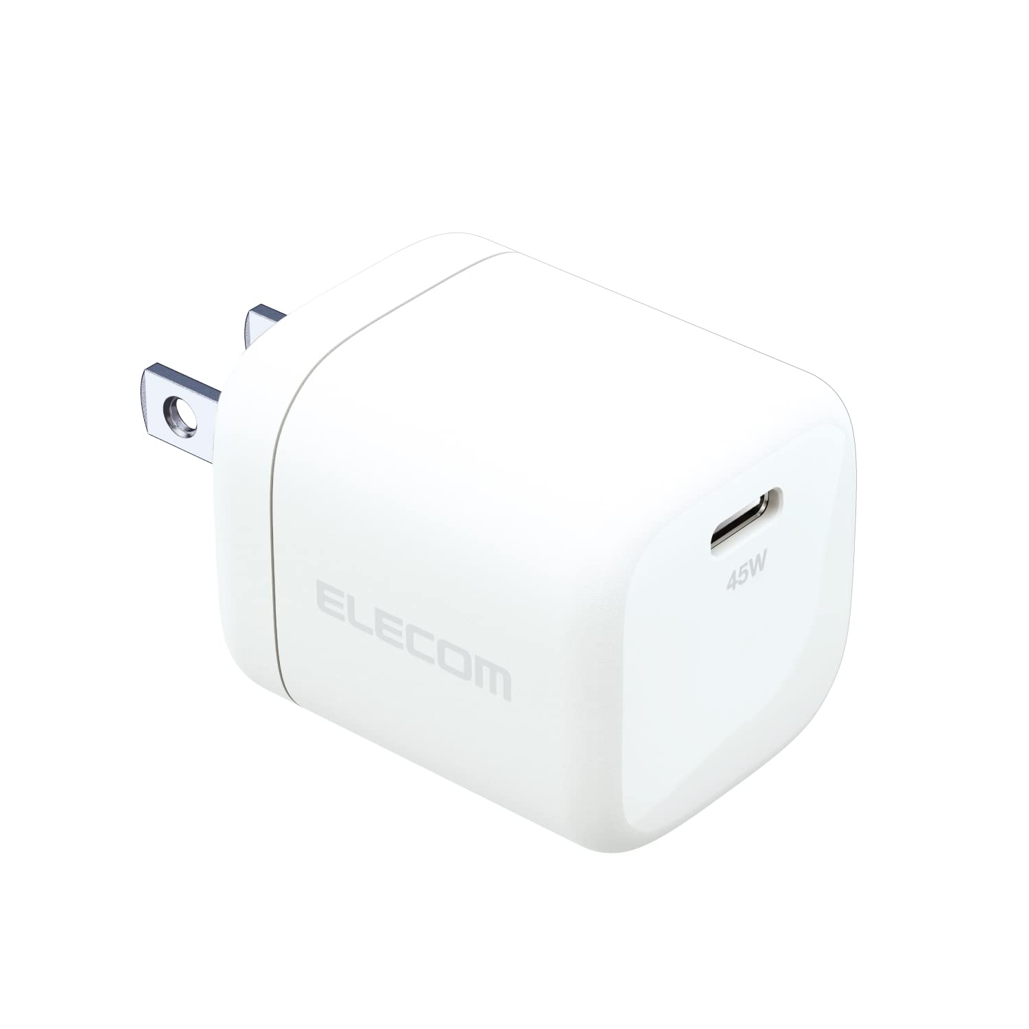 エレコム(ELECOM) USB PD対応 充電器 45W Type-C×1 小型 軽量 折りたたみ式プラグ 【MacBook Air iPad iPhone16 PD45Wの規格内で充電可能な機器】 ホワイト ACDC-PD2245WH