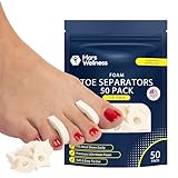 Premium Foam Toe Separators - Toe Spacers for Corn, Blisters, and Hammer Toe Relief - 1/4 Inch - Bulk Pack of 50 Toe Pads