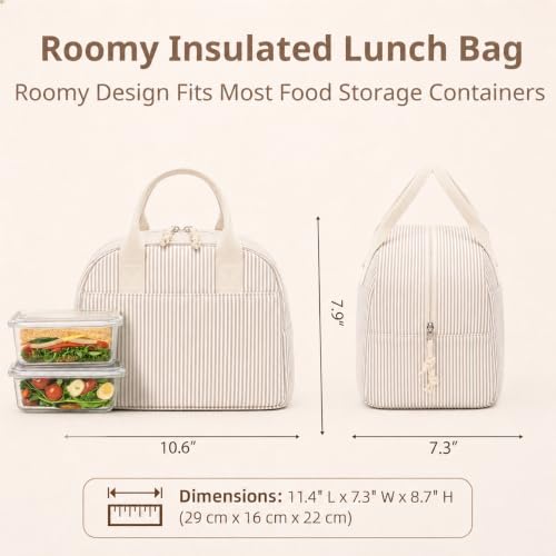 Image of LOVELYWIND Lunch Box for Women Cute Lunch Bags for Women Lunch Tote Bags Reusable Insulated Lunch Box Large Capacity Reusable Insulated Cooler for Work or Travel Gifts or Beach