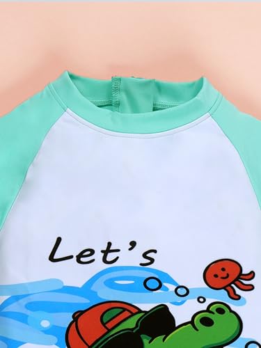 Image of KiddoPanti Boys & Girls Half Sleeve Mid Thigh Length Swim Suit