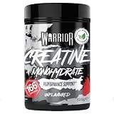 Warrior Creatine Monohydrate Powder 500g (166 Servings) – Pure Creatine Powder, Easy Dissolve Micronised Creatine (Not Creatine Gummies or Tablets), Vegan Creatine for Women & Men (Unflavoured)