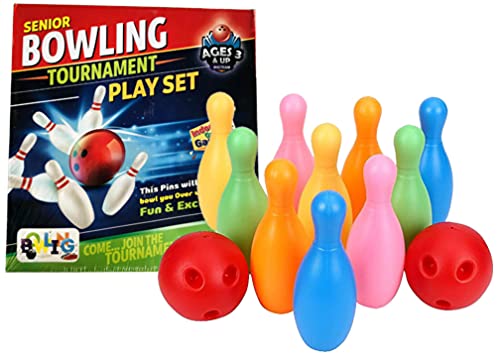 Evisha Senior Bowling Tournament Play Set with 10 Pin Bottle and 2 Balls Multi Colour | Indoor Or Outdoor Games for Kids-image-10