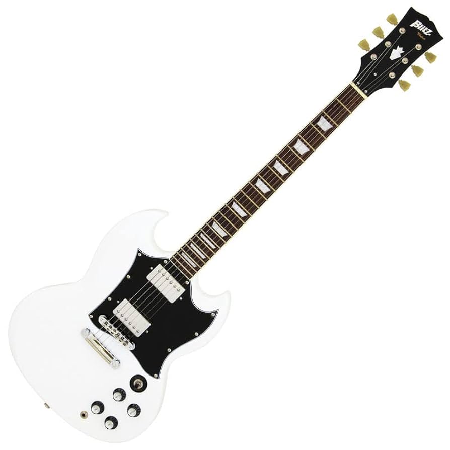 Blitz by Aria Pro Ⅱ SGステッカー付きホワイトエレキギター Amazon | Blitz by AriaProII BSG-STD WH エレキギター初心者14