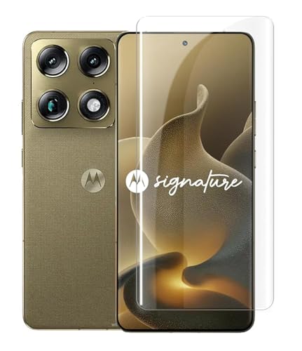 Image of FabeKee UV Tempered Glass Screen Protector Guard Compatible For Motorola Signature 5G (6.8 Inch, Pack of 1) Full Adhesive UV Curved Case Friendly HD Clarity with easy installation kit