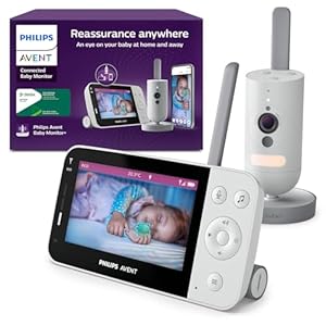 Philips Avent Vigilabebés Conectado Con Wi-Fi, Cámara Hd De Calidad, Visión Nocturna Por Infrarrojos, Detección De Llanto, Audio Bidireccional, Tiempo De Detección De 12 Horas En Modo Eco