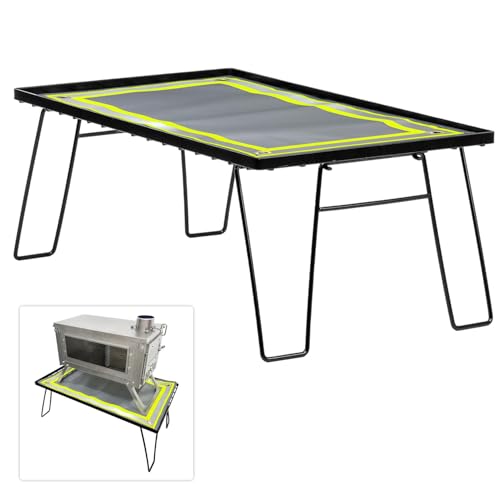 El Mejor Listado de Mesa para Estufa los 5 más buscados. 48 Mesa de estufa de leña para tienda de campaña, mesa de estufa, base plegable con alfombrilla de acero inoxidable portátil (23.6 x 13.8 pulgadas)