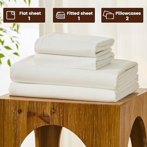 Image of Bedlifes 100% French Linen Queen Bed Sheet Set - 16 inch Deep Pocket, 4-Piece | Soft & Durable, Breathable & Cooling, Pure Flax Linen, OEKO-TEX Certified, Moisture-Wicking, Easy Care, Machine Washable