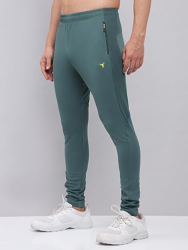 Image of TECHNOSPORT Mens Polyester Slim Fit Activewear Track Pant with SPF50+ for Running, Workout Wear Antimicrobial & Quick Dry