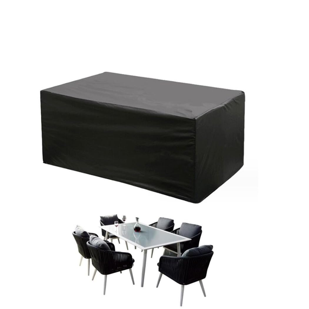 J&C Patio Table Cover 420D Square/Rectangle Furniture Covers/Table Cover Waterproof UV Resistant Furniture Sets Protection Cover for Outdoor Garden Furniture Set (74x47x29in)