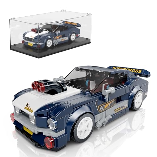 Mould King 27048 Technik Speed Champion Sportwagen Bausteine Musteng 1967 Rennwagen Klemmbausteine mit Acryl Vitrine Modellautos Zum Sammeln (376 Teile)