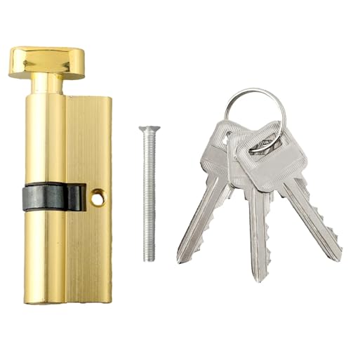 Cilindro de cerradura dorado de 70 mm * 29 mm, un elegante herraje para tu puerta de madera