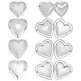 UNICRAFTALE 8pcs 4 Styles Heart Pendants Hypoallergenic Charms Stainless Steel Locket Pendants Photo...