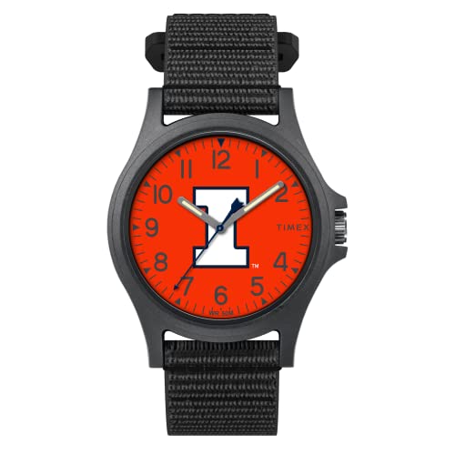 Timex Men’s Collegiate Pride 40mm Watch – Illinois Fighting Illini with Black FastWrap Strap