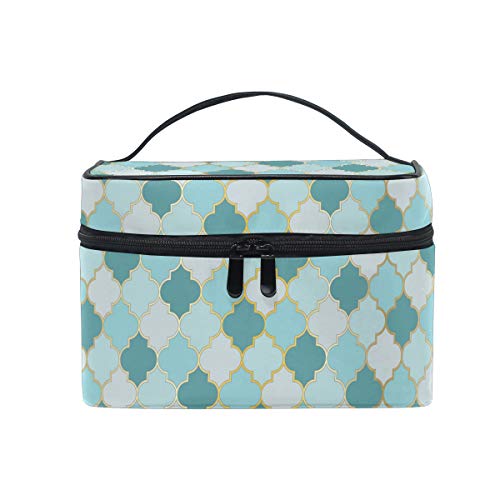 Preisvergleich Produktbild Make-up-Tasche, Kaktusblüte, türkischer marokkanischer Druck, Kosmetik, Toilette-Aufbewahrung, Organizer, großer Reisegriff, personalisierbare Tasche mit Fächern für Teenager, Mädchen und Fr