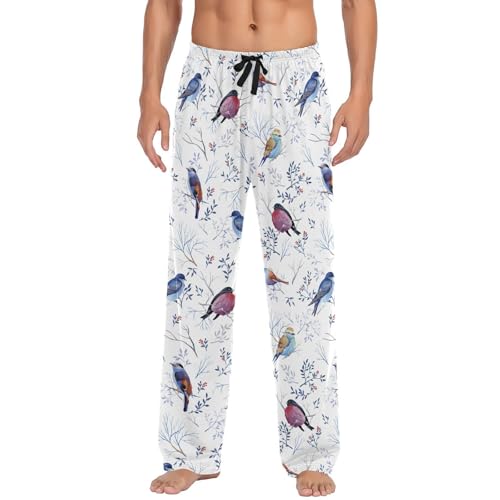 Pantalon de pyjama pour homme taille S confortable vêtement de nuit oiseaux