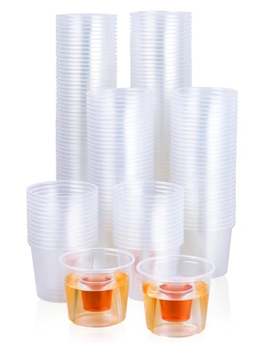 JOLLY CHEF 200 Disposable Bomber Cups Jager Bomb Shot Glasses plastic Highly Durable and Reusable Shot Cups Perfect for Wedding Thanksgiving Halloween Christmas Party