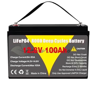 12V 100Ah LiFePO4 Lithium Battery Group 31 with Low-Temp Protection, Built-in 100A BMS, IP65 Waterproof 1.28kWh Rechargeable Lithium Batteries, 8000-15000 Cycles Perfect for Solar System, RVs, Boats