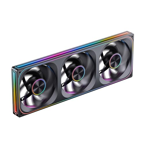 Image of JONSBO ZA-420BR PC Fan,420mm Silent PC Fan with 4-Sides Infinity Mirror,Case Fan1500RPM, Fan Style Exchangeable-AL NP /Infinity Mirror,3Pin ARGB,4Pin PWM Integrated M&F Head,AL NP, Reversed Blade,Black