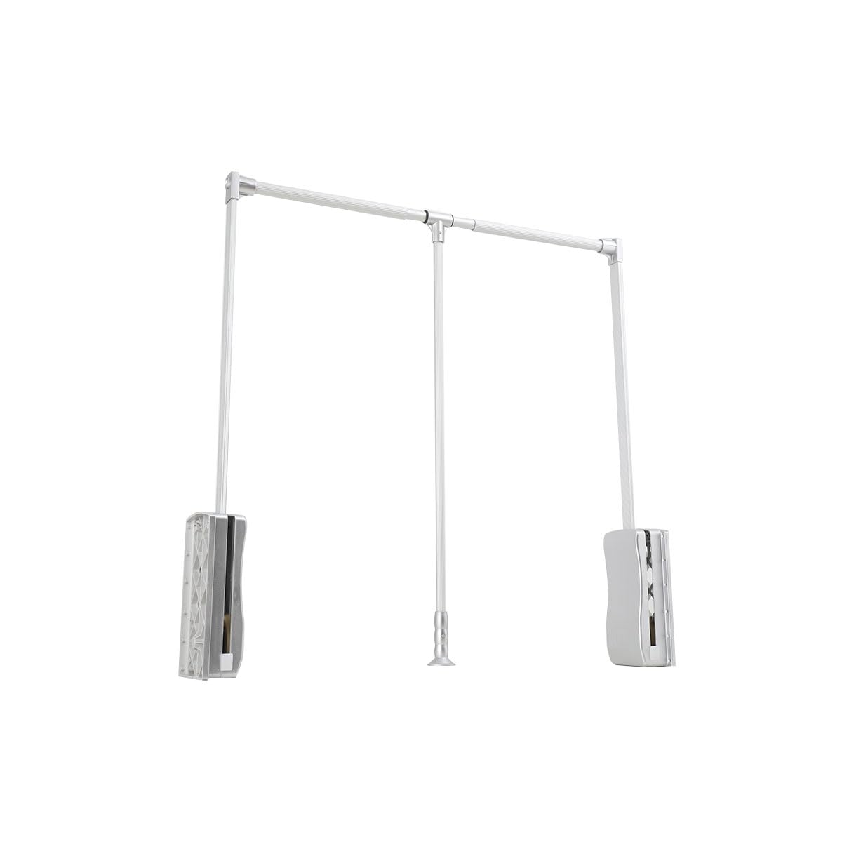 NICCOO Pull Down Clothes Rail Adjustable 839-1210mm Wardrobe Lift Large Extendable Cloth Hanger for Easy Closet Access Space-Saving Design for Closet and Wardrobe Weight Capacity Up to 15 kg