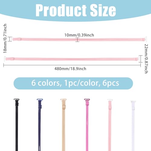 Image of FREEBLOSS 6 Pcs Halter Neck Bra Straps Replacement 6 Colors Decorative Bra Straps for Women Adjustable Halter Neck Lingerie Strap Replacement