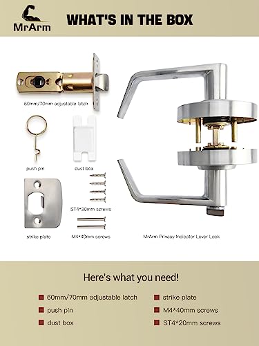 Mrarm MADL02 Privacy Indicator Lock And Lever, Large Grade 2 Commercial Door Handle thumb #5