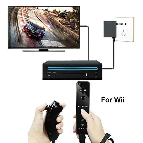 Lyyes Wii Controller with Motion Plus Wii Motion Remote with Nunchuck for Wii Wii U (Black) - Thumbnail 3