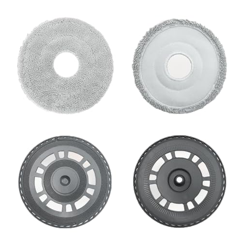 Image of 2 Mopping Pads and 2 Robot Sweeper Mop Pad Holder Rag Tray for Dreame X20 /X20 PRO /X20 PRO PLUS /X30 /X30 Pro /S10 Pro Ultra /X10 Series /X40 Robotic Arm Series OEM Accessories