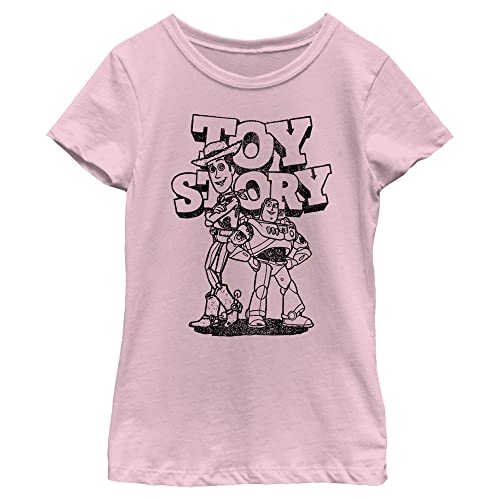 Disney Little, Big Pixar Toy Story Power Duo Girls Short Sleeve Tee Shirt