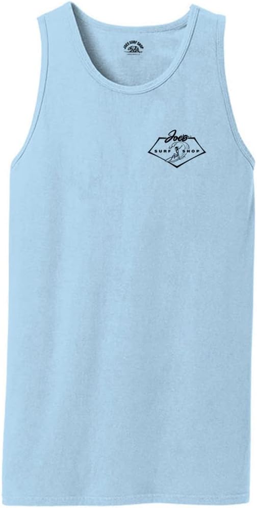 JOES SURF SHOP Mens Graphic Logo Collection Beach Wash Garment-Dyed Tank Tops in S-4XL